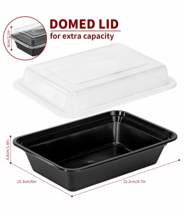 VINSANI 30pk 1 COMPARTMENT MEAL PREP CONTAINERS 1010474