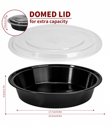 VINSANI 30pk ROUND 1 COMPARTMENT MEAL PREP CONTAINERS 1010494