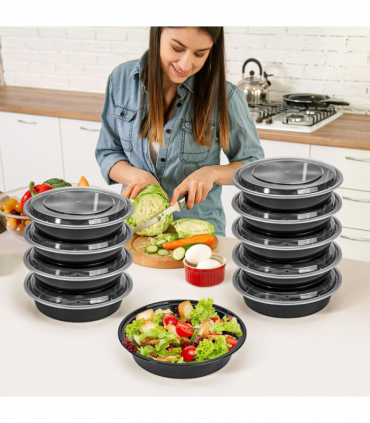 VINSANI 30pk ROUND 1 COMPARTMENT MEAL PREP CONTAINERS 1010494