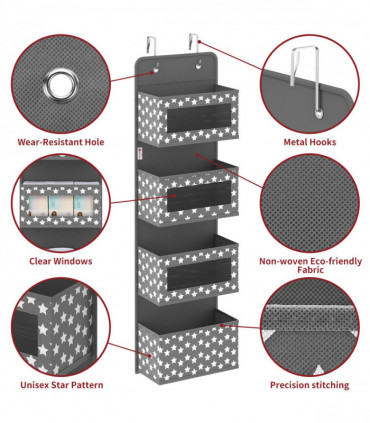 VINSANI 4TIER DGREY HANGING ORGANISER 1010281