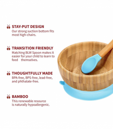 VINSANI BAMBOO BOWL & SPOON SET BLUE 0000197
