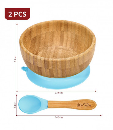 VINSANI BAMBOO BOWL & SPOON SET BLUE 0000197
