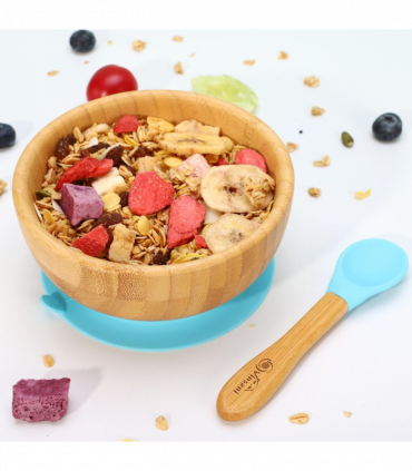 VINSANI BAMBOO BOWL & SPOON SET BLUE 0000197