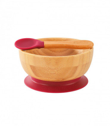 VINSANI BAMBOO BOWL & SPOON SET RED 0000241