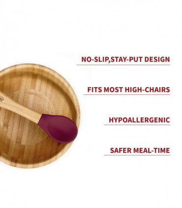 VINSANI BAMBOO BOWL & SPOON SET RED 0000241