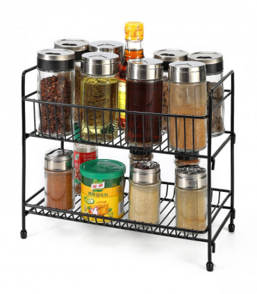 VINSANI BLACK FREE STANDING SPICE RACK 0000188