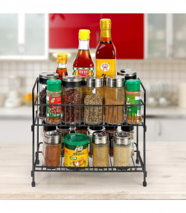 VINSANI BLACK FREE STANDING SPICE RACK 0000188