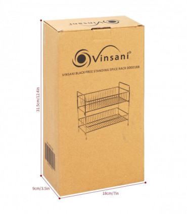 VINSANI BLACK FREE STANDING SPICE RACK 0000188