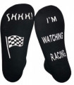 VINSANI BLACK I'M WATCHING RACING SOCKS 0009598