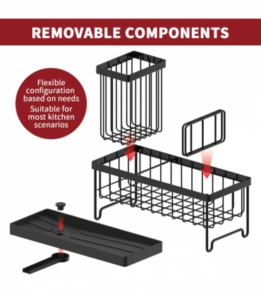 VINSANI BLACK SINK SPONGE HOLDER 1010500