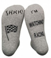 VINSANI GREY I'M WATCHING RACING SOCKS 0009599