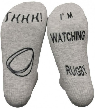 VINSANI GREY I'M WATCHING RUGBY SOCKS 0009595