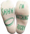 VINSANI WHITE I'M WATCHING RUGBY SOCKS 0009593