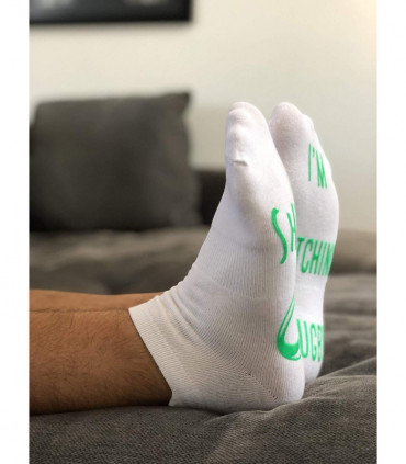 VINSANI WHITE I'M WATCHING RUGBY SOCKS 0009593