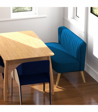 Velvet-Feel Double Sofa w/ Wood Frame Foam Padding High Back, Grey