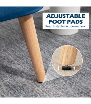 Velvet-Feel Double Sofa w/ Wood Frame Foam Padding High Back, Grey