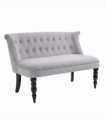Velvet-Feel French Inspired Two-Seat Lounger Couch w/ Wood Frame Vintage