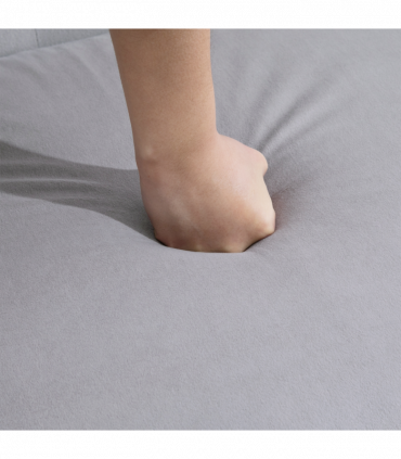 Velvet-Feel French Inspired Two-Seat Lounger Couch w/ Wood Frame Vintage