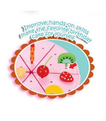 SOKA 54pc Birthday Party Cream Fruit Cake Dessert Pretend Role Play Toy Food Set Afternoon Tea Party for Kids Children Girls Boys Age 6 year old - Pink