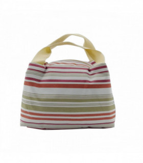 Vinsani Insulated Striped Canvas Thermal Lunch Bag Reusable Portable Cooler Bag Lightweight Convenient Foldable for Work School Picnic Office Adults & Kids – Striped Red