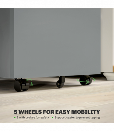 Vinsetto 3 Drawer File Cabinet, Lockable Metal Filling Cabinet, Grey