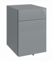 Vinsetto 3 Drawer Metal Filing Cabinet Lockable 5 Wheels Compact Under Desk Grey