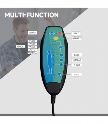 Vinsetto 6-Point Vibrating Heat Massage Chair w/ Microfibre Charcoal Grey