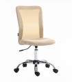 Vinsetto Armless Office Chair with Adjustable Height Mesh Back Wheels Beige
