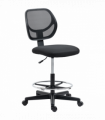 Vinsetto Draughtsman Chair Tall Office Chair w/ Adjustable Footrest Ring Black