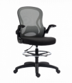 Vinsetto Draughtsman Chair Tall Office Chair w/ Adjustable Footrest, Dark Grey