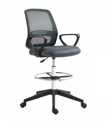 Vinsetto Draughtsman Chair Tall Office Chair with Adjustable Height Grey