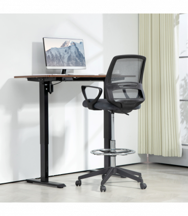 Vinsetto Draughtsman Chair Tall Office Chair with Adjustable Height Grey