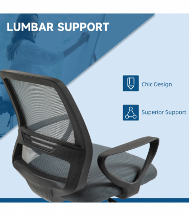 Vinsetto Draughtsman Chair Tall Office Chair with Adjustable Height Grey