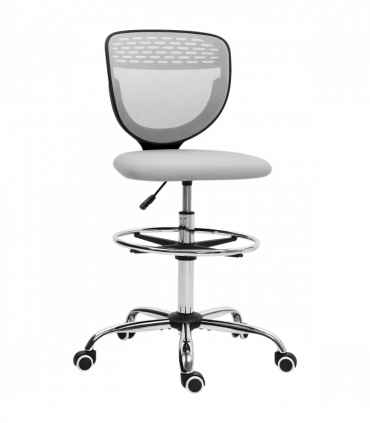 Vinsetto Draughtsman Chair, Office Chair with Wheels, Light Grey