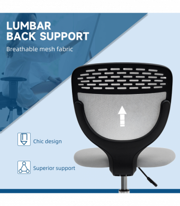 Vinsetto Draughtsman Chair, Office Chair with Wheels, Light Grey