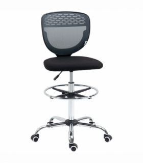 Vinsetto Draughtsman Chair, Tall Office Chair with Lumbar Support, Grey