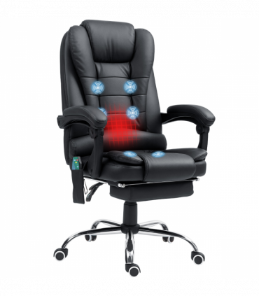 Vinsetto Ergonomic Heated 6 Points Vibration Massage Office Chair Black