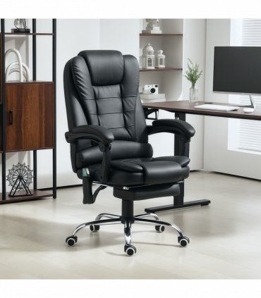 Vinsetto Ergonomic Heated 6 Points Vibration Massage Office Chair Black