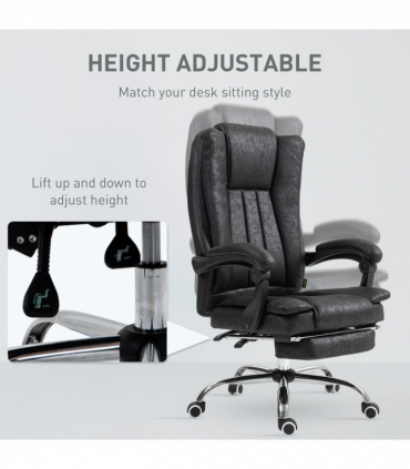 Vinsetto Executive Office Chair Computer Desk Chair for Home w/ Footrest, Black
