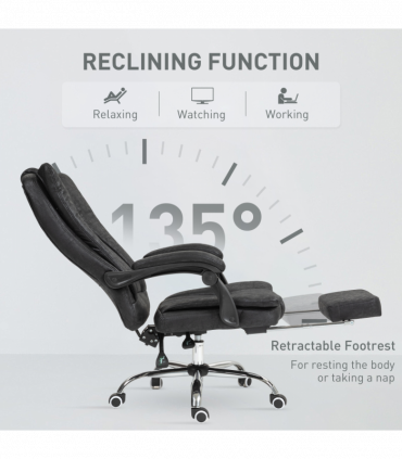 Vinsetto Executive Office Chair Computer Desk Chair for Home w/ Footrest, Black