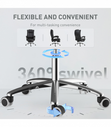 Vinsetto Executive Office Chair Computer Desk Chair for Home w/ Footrest, Black