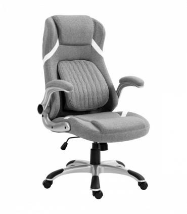 Vinsetto Fabric Office Desk Chair with Adjustable Height Tilt Function Grey