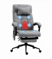 Vinsetto Fabric Vibration Massage Office Chair with Heat, Head Pillow, Grey