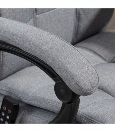 Vinsetto Fabric Vibration Massage Office Chair with Heat, Head Pillow, Grey