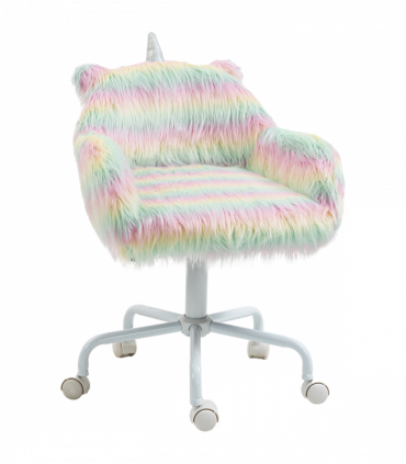 Vinsetto Faux Fur Unicorn Desk Chair Fluffy Home Office Chair with Armrests