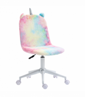 Vinsetto Fluffy Unicorn Office Chair w/ Swivel Wheel, Cute Desk Chair, Rainbow