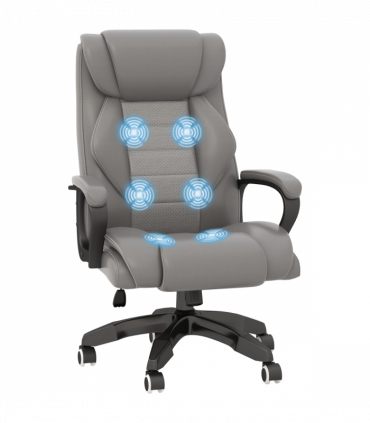 Vinsetto High Back 6 Points Vibration Massage Executive Office Chair, Grey