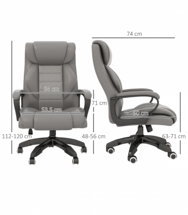 Vinsetto High Back 6 Points Vibration Massage Executive Office Chair, Grey
