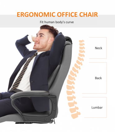 Vinsetto High Back 6 Points Vibration Massage Executive Office Chair, Grey