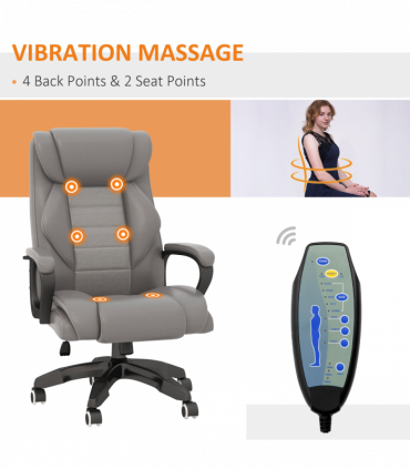 Vinsetto High Back 6 Points Vibration Massage Executive Office Chair, Grey